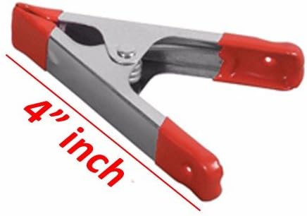 4" inch Metal Spring Clamps w/ Red PVC Coated Handle and Tips (Pack of 40)