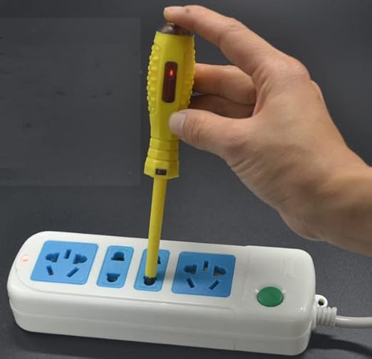 Fielect Circuit Tester, Voltage Tester Pen Screwdriver Electric Test Detector, Slotted Screwdriver Test Pen 100-500V 1pcs