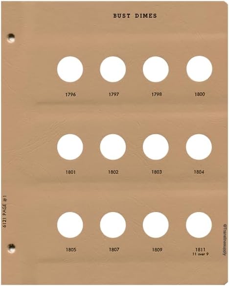 Dansco US Bust Dime Coin Album 1796-1837 #6121 - Image 5