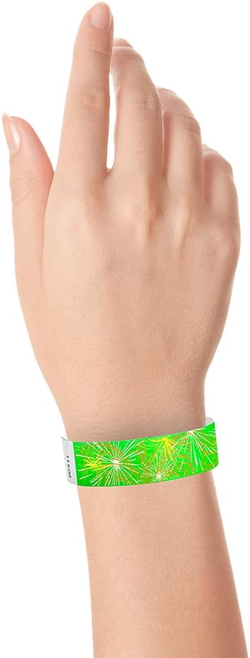 500 WristCo Fireworks Tyvek Wristbands for Events - Comfortable Tear Resistant Paper Bracelets ID Wrist Bands for Concerts Festivals Admission Party Identification Tours