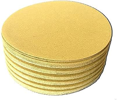 Starcke 6 Inch Gold Hook and Loop Grip Sanding Discs (100 Pack, 80 Grit)