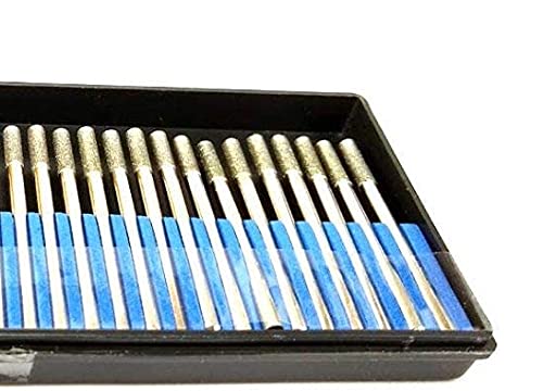 Drilax 30-Pc 3mm (1/8") Diamond Drill Bit Set | Dremel Compatible Wet Rotary Tool Bits for Jewelry Making, Sea Glass, Shells, Gemstones, Glass, Stone | Incl. Storage Case