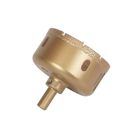 Brazed Diamond 2-1/2 inch Hole Saw with Center Drill Bit for Ceramic,Porcelain,Tile,Glass,Granite Quartz,Marble,Gemstone,Dry Drilling 65mm