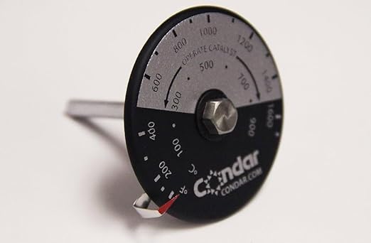 Condar Catalytic Probe Thermometer – Accurate Temperature Gauge for Catalytic Wood Stoves, Helps Optimize Burn Efficiency & Performance