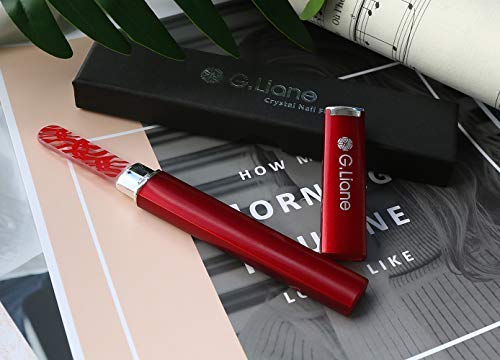 Premium Glass Nail File with Case G.Liane Professional Crystal Fingernail Files Perfect Manicure Set for Women Men Kids Nail Care Gift Se(Red)