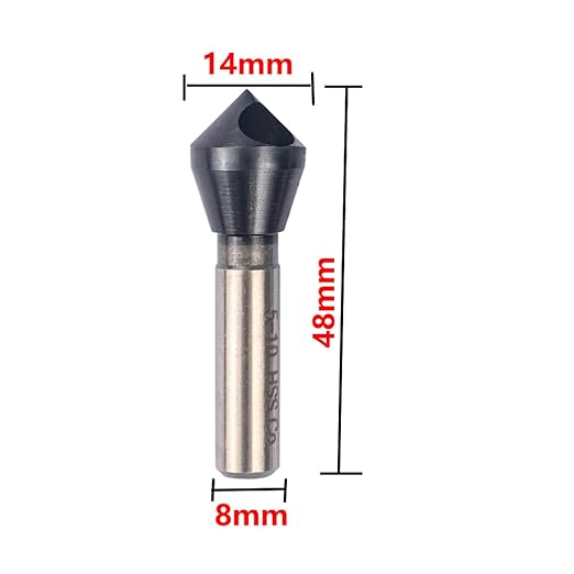 Cobalt Single End Countersink Drill Bits Set, TiAlN Coated 90 Degree Heavy Duty M35 Countersink Chamfer Tool for Metal, Stainless Steel, Copper, Wood, Fiberboard, 5-10MM