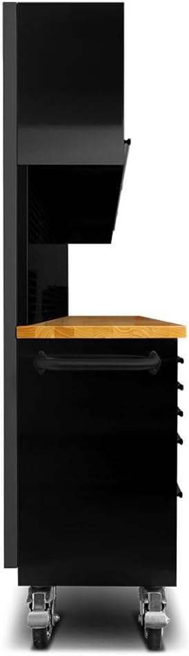 72 inch 15 Drawers Tool Chest with 3 Up Cabinet & Pegboard in Stainless Steel (Black)