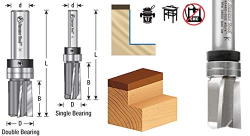 Amana Tool 45463-3US Carbide Tipped Up Shear Face Plunge Template Router Bit 3/4 Dia x 1 x 1/2 Inch Shank with Upper Ball Bearing