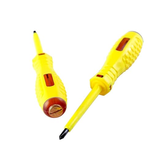 Fielect Circuit Tester, Voltage Tester Pen Screwdriver Electric Test Detector, Slotted Screwdriver Test Pen 100-500V 1pcs