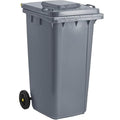 PRO&Family Wheeled Outdoor Trash Can Garbage Can Garage Trash Can for Restaurants/Hospitals/Offices/Back of House/Warehouses/Home (Gray, 64 Gallon)