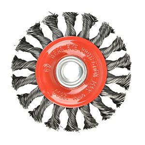 2 Pieces - 4 Inch Twist Knotted Wire Wheel Brush for Grinders and Angle Grinder - 5/8 Inch-11 Threaded Arbor - 0.020 Inch Carbon Steel Wire - Heavy-Duty Conditioning for Metal - 4" x 5/8-Inch | 11 UNC