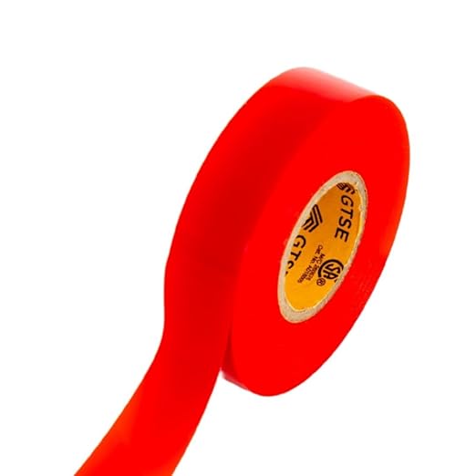GTSE Red Electrical Tape, 10 Rolls – Waterproof, Industrial Grade Vinyl, 3/4 in x 66ft– Strong Self-Adhesive PVC Electric Tape for Wire Insulation, 7 Mil, 600V – UL/CSA Listed