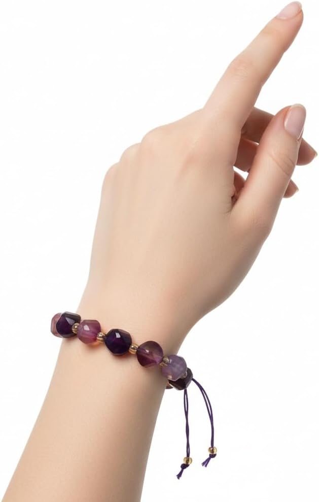 42pcs Natural Purple Striped Agate Stone Beads - Image 5