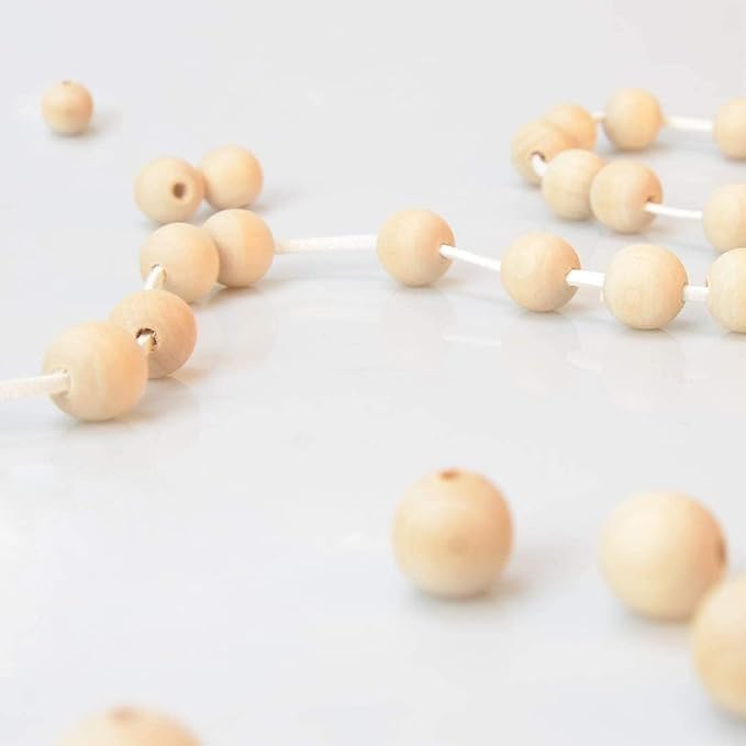 200pcs 12MM Wood Beads Natural Unfinished Round Wooden Loose Beads Wood Spacer - Image 6