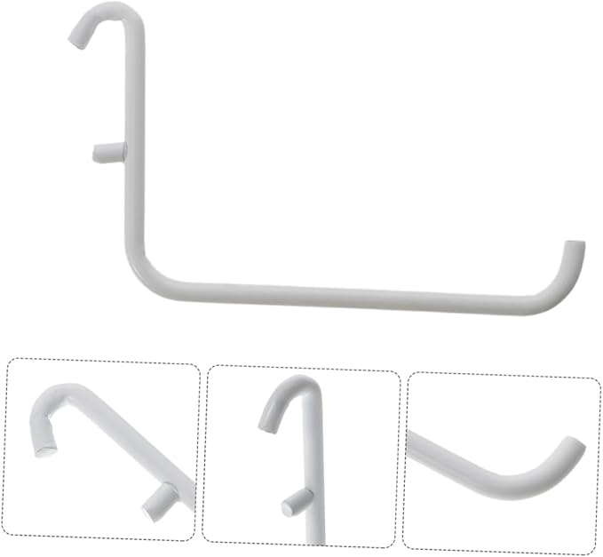 COHEALI Heavy Duty Hardware Bracket Hook Set - 3 Pack White Metal Hooks for Pegboard Tool Organization Easy Installation for Garage and Home Use