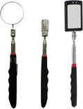 Telescopic Inspection Mirror with 2LED Lights, Telescopic Mirror Round Mirror, Telescopic Magnetic Pickup with LED Lights Tool kit.