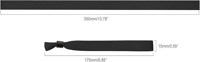 100 Pack Wrist Bands|Black Wristbands for Events|Wristbands for Concerts Festival Admission Party|13.78” x 0.59”