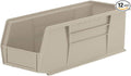 Akro-Mils 30234 AkroBins Plastic Storage Bins, Space-Saving Stackable Bins for Garage, Pantry, Craft Organization, 15-Inch x 5-Inch x 5-Inch, Stone, 12-Pack