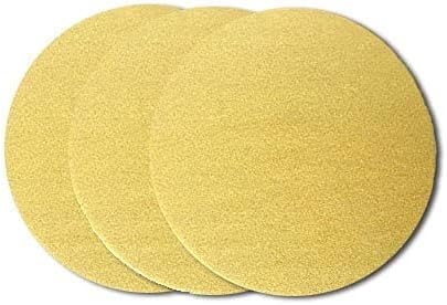 Starcke Premium 6 Inch No Hole Hook and Loop Grip Sanding Discs - Gold Aluminum Oxide - for Wood, Auto Body, Paint, Primer, Metal, and Plastics (25 Pack, 320 Grit)