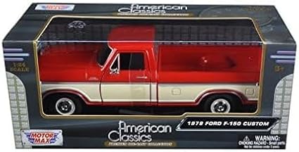 1979 Ford F-150 Custom Pickup Truck Orange and Cream 1/24 Diecast Model Car by - Image 2