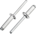 Linkup 55pcs pack 1/4" x 3/4" Pop blind Rivets, 6.4mm x 20mm pop rivets,Aluminum Body Steel Mandrel Rivets (Sliver),Dome Head aluminum rivets