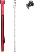 16FT Aluminum Grade Rod & Telescopic Leveling Rod - 5-Stage Survey Rod with Bubble Level, Dual-Sided Grade Stick for Laser Level, Portable Measuring Stick for Surveying