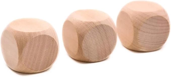 10 Pcs Wooden Dice, 6 Sided Blank Dice Round Corner Cube DIY Graffiti Crafts - Image 2