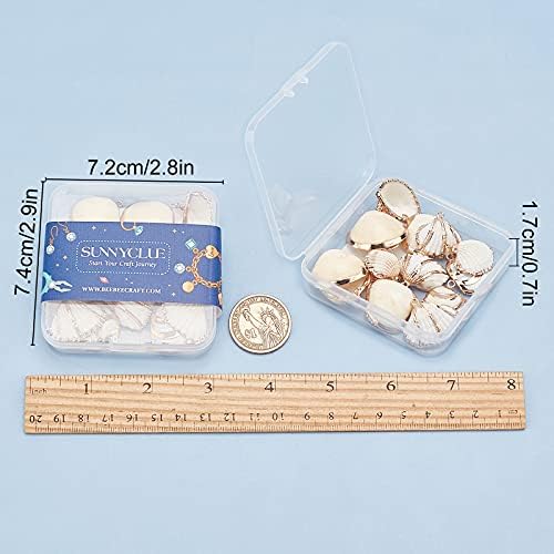 SUNNYCLUE 1 Box 16Pcs Seashell Charms Oval Ocean Beach Spiral Connectors - Image 7
