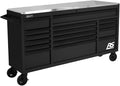 Homak 72” Roller Cabinet w/Stainless Steel Top RS Pro Workstation (Midnight Black)