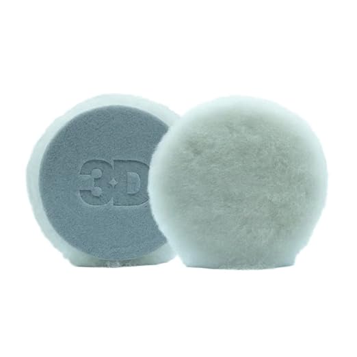 3D Lambswool Cutting Pad | Fast Level Heavy Compound Cuts | Superior Finish for Automotive Painted Surfaces | 100% Wool for Removing Paint Defects | 3” Round