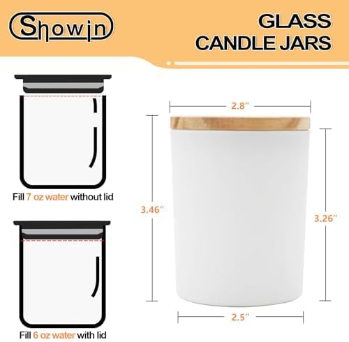 SHOWIN Thick Candle Jars for Making Candles 16 Pcs, 7 OZ Empty Jars - Image 3