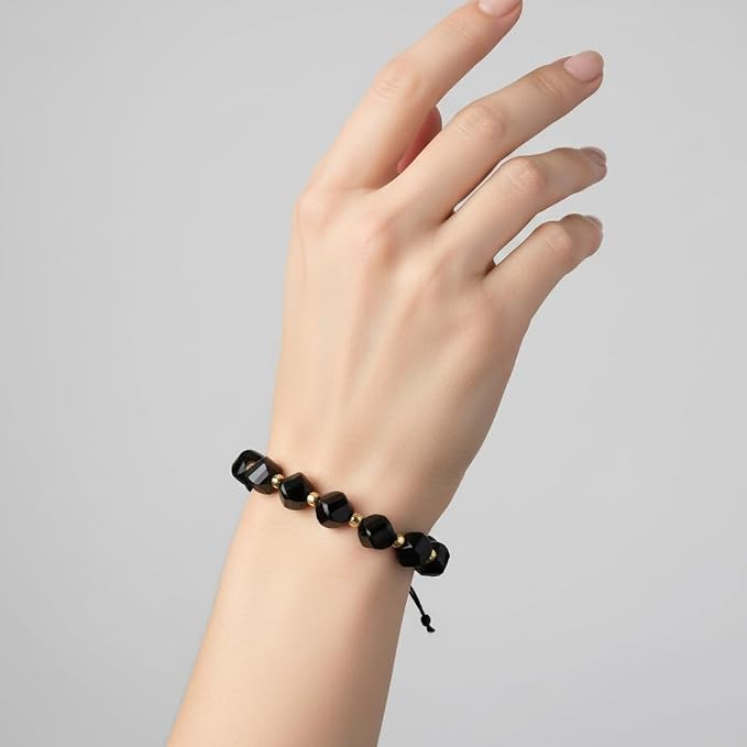 42pcs Natural Black Tourmaline Stone Beads - Image 5