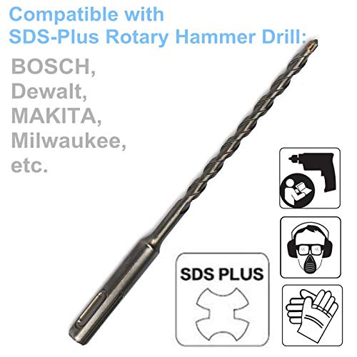 3PCS, 1/4" x 6 ", SDS Plus,Hammer Drill Bits, Rotary Hammer Drill Bits