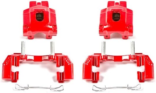 Power Stop Rear S4818 Pair of High-Temp Red Powder Coated Calipers For Jeep Grand Cherokee 1999-2004 [Model Specific]