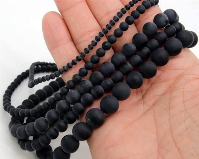 Zenkeeper 108 Pcs Matte Black Onyx Beads - Image 4