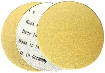 Starcke Premium 6 Inch No Hole Hook and Loop Grip Sanding Discs - Gold Aluminum Oxide - for Wood, Auto Body, Paint, Primer, Metal, and Plastics (25 Pack, 100 Grit)