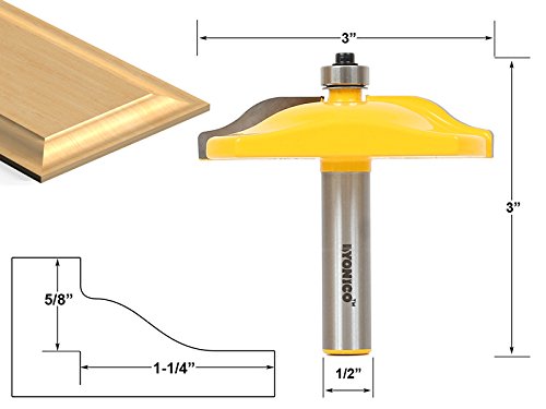 YONICO Raised Panel Cabinet Door Router Bits 3-Inch Diameter Ogee 1/2-Inch Shank 12136