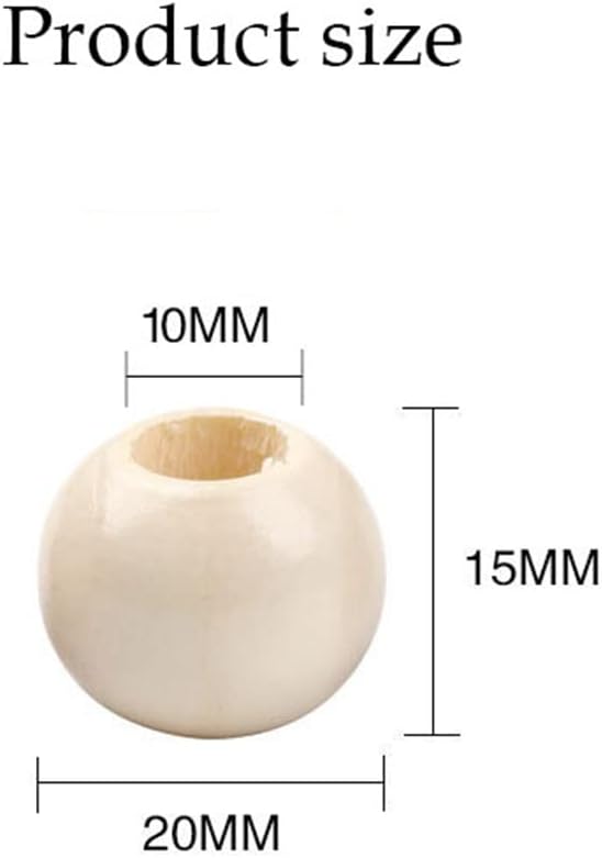 200Pcs Large Hole Natural Wood Beads, BetterJonny 20mm Rondelle Round Wooden - Image 6