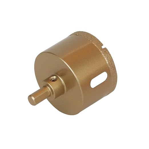 Brazed Diamond 2-3/8 inch Hole Saw with Center Drill Bit for Ceramic,Porcelain,Tile,Glass,Granite Quartz,Marble,Gemstone,Dry Drilling 60mm