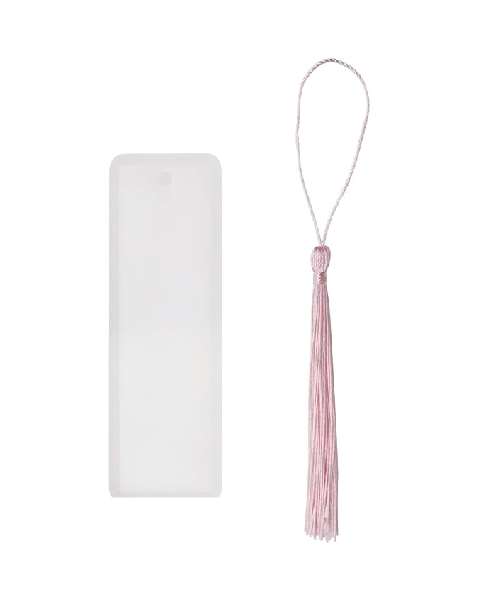 Bookmark Mold with Tassels 4Pcs Rectangle Silicone Jewelry Making Mould with - Image 2