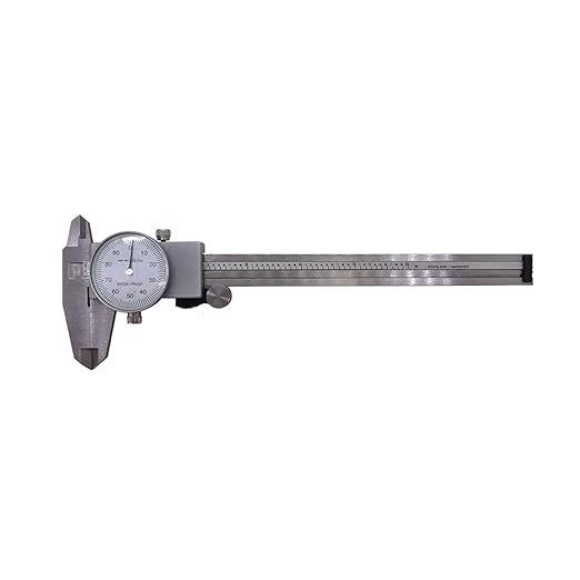 6 Inch Dial Caliper Measuring Tool, 0.001 Inch Graduation, Measure Inside Outside Dimensions and Depth, with Carry Case