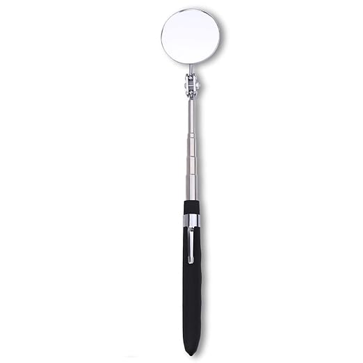 Inspection Mirror telescoping with Light Round Mirror Square Mirror Inspection Tool for Checking Vehicle, Observing Eyelashes Mouth and Other Small Parts Extended