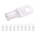 SELTERM 10pcs 2 AWG-1/4 Stud Tinned Copper Wire Lugs, Heavy Duty Battery Cable Ends,2 Gauge Ring Terminals, UL Battery Lugs Marine Grade Copper Eyelets Electrical Battery Terminal Connectors