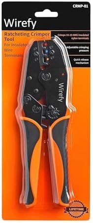 Wirefy Crimping Tool For Insulated Electrical Connectors - Ratcheting Wire Crimper Tool - Crimping Pliers - Ratchet Terminal Crimper - Wire Crimping Tool | Crimper Tool Electrical and Crimp Tool