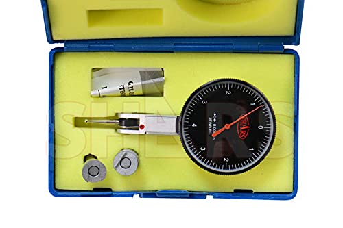 Shars 0.008" Large Black Face Dial Test Indicator, 0.0001" Graduation, 1.5" Face Diameter 303-3210B P]