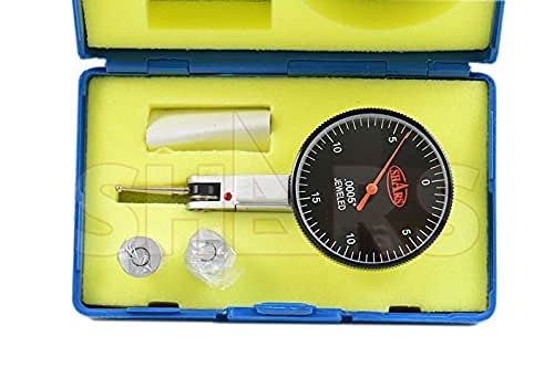 Shars .030" x .0005" Large Black Face Dial Test Indicator, 0-15-0 Dial Reading, 1.5" Face Diameter 303-3209B P