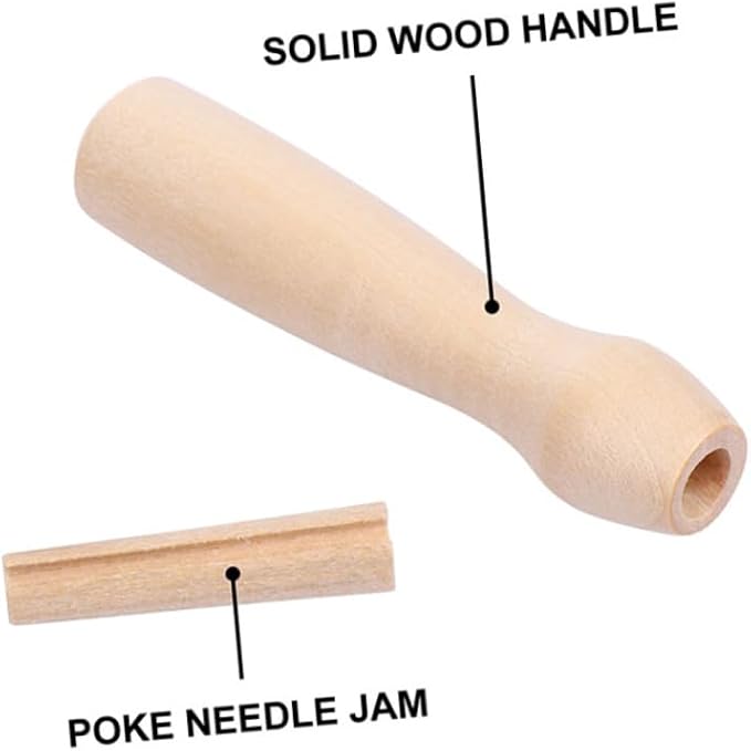 STOBOK 60 Pcs Punch Needle Handles Wooden Felting Needle Handles Replacement - Image 2