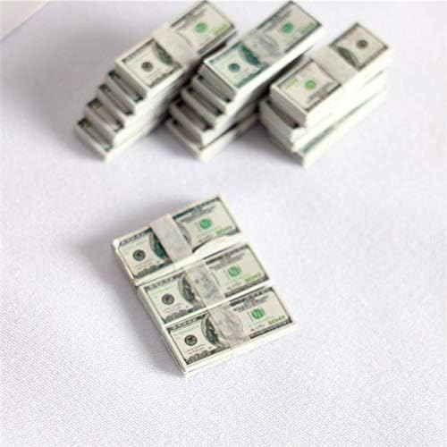 1:12 Dollhouse Miniature Scene Model Mini 200 Pieces Dollar Bills Set - Image 3