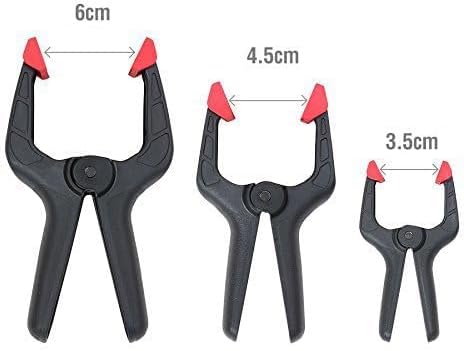 WORKPRO 16-Piece Nylon Spring Clamp Set-4pc 6-1/2", 6pc 4-1/2" , 6pc 3-3/8", for Woodworking, Photography Studios and DIY Works, Black