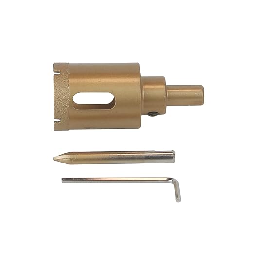 Brazed Diamond 1-3/8 inch Hole Saw with Center Drill Bit for Ceramic,Porcelain,Tile,Glass,Granite Quartz,Marble,Gemstone,Dry Drilling 35mm